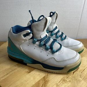 Jordan Flight Origin 2 Mids (2014) White Teal Youth Size 4Y US  3.5 UK  36 EURO